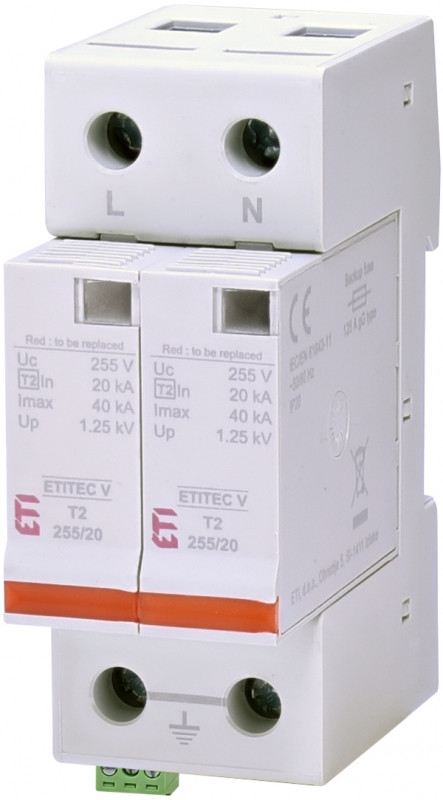 protectie supratensiuni etitec v t2 255/20 2+0 rc 002442959